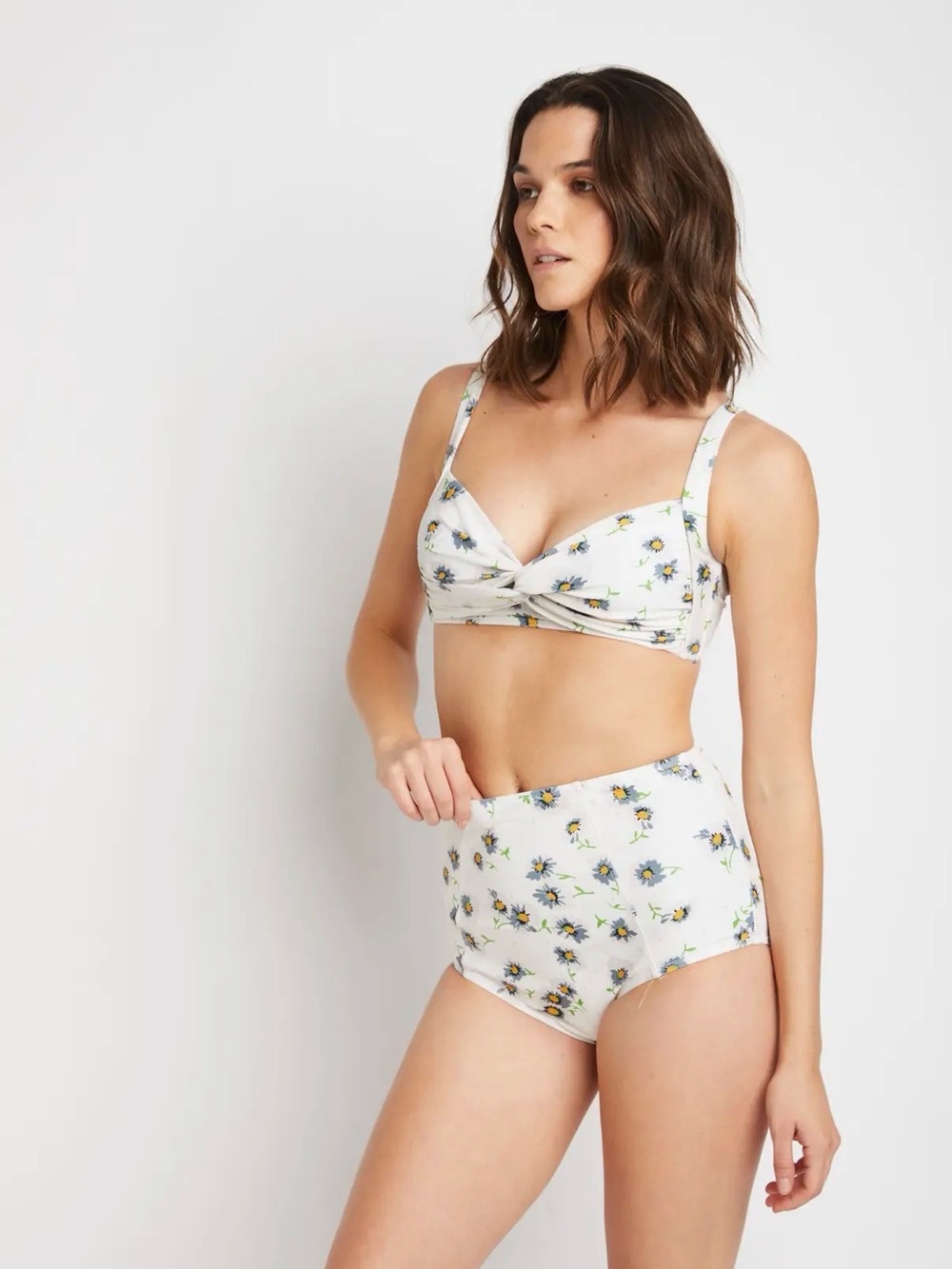 Marina West Vintage Style High Waist Floral Bikini